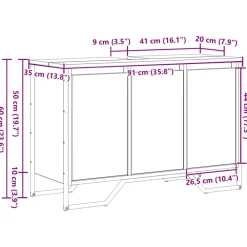 vidaXL Conjuntos De Muebles|Armarios Y Almacenamiento-Gabinete de Lavabo para Baño 91 x 35 x 60 cm