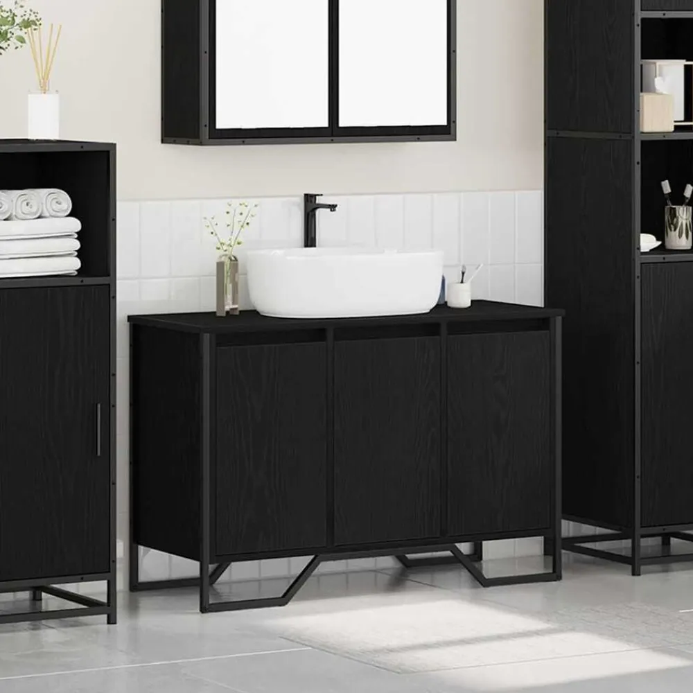 vidaXL Conjuntos De Muebles|Armarios Y Almacenamiento-Gabinete de Lavabo para Baño 91 x 35 x 60 cm