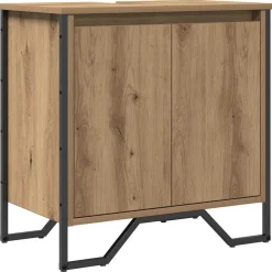 vidaXL Conjuntos De Muebles-Gabinete de Lavabo para Baño Roble artesanal 60 x 35 x 60 cm