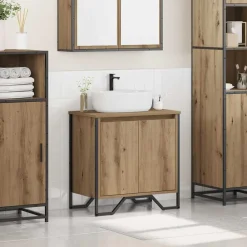 vidaXL Conjuntos De Muebles-Gabinete de Lavabo para Baño Roble artesanal 60 x 35 x 60 cm