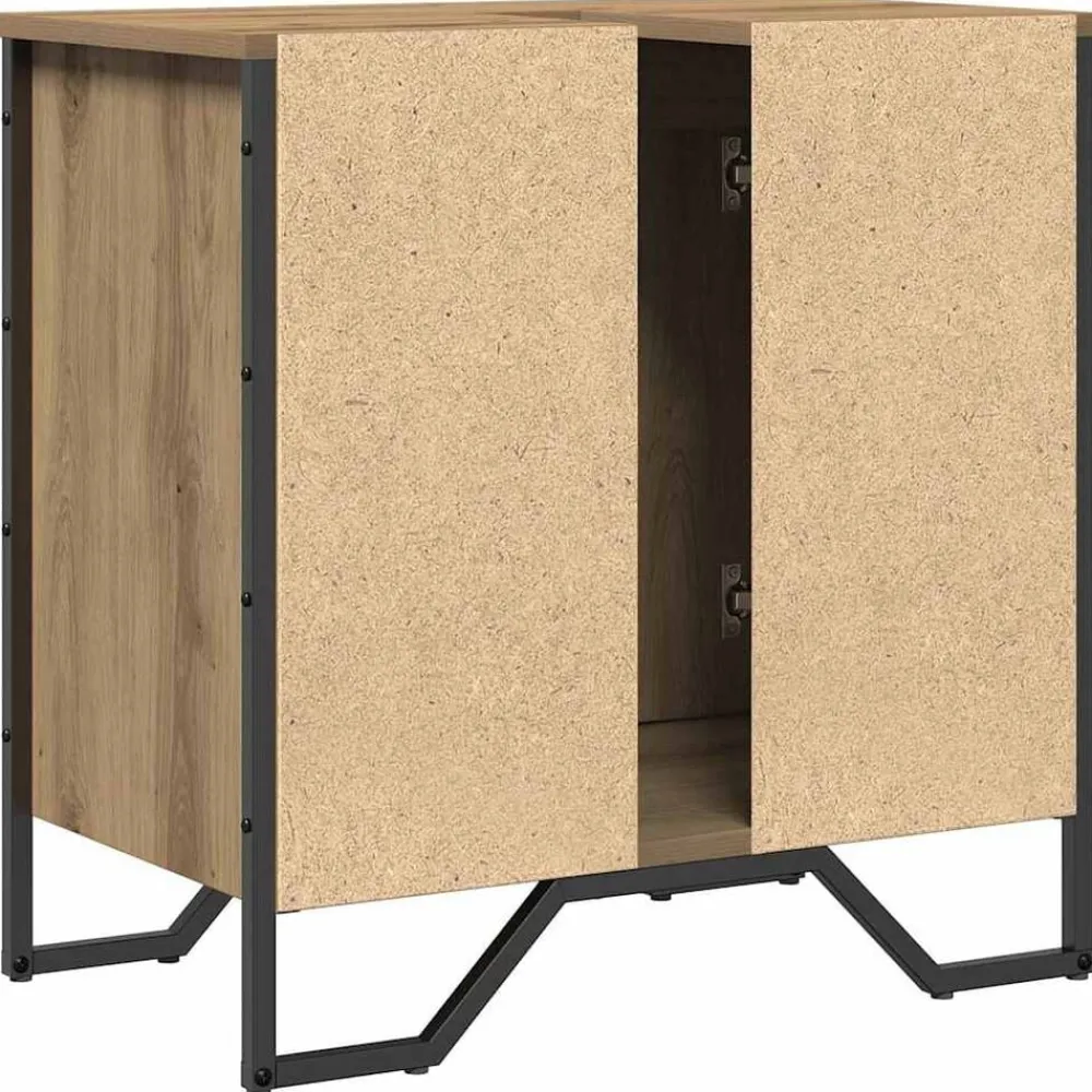 vidaXL Conjuntos De Muebles-Gabinete de Lavabo para Baño Roble artesanal 60 x 35 x 60 cm