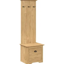 vidaXL Bancos-Gabinete de pasillo BODO Marrón miel 50 x 40 x 156,7 cm