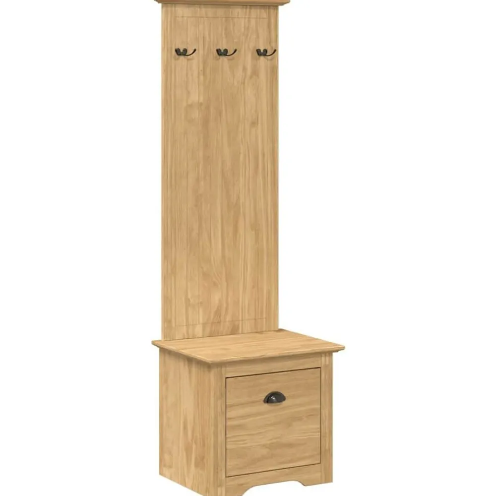 vidaXL Bancos-Gabinete de pasillo BODO Marrón miel 50 x 40 x 156,7 cm