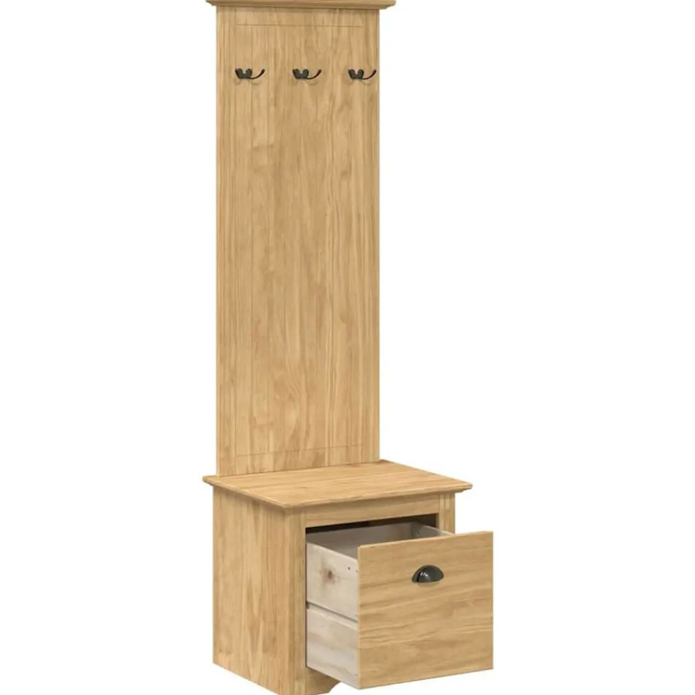 vidaXL Bancos-Gabinete de pasillo BODO Marrón miel 50 x 40 x 156,7 cm