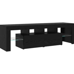 vidaXL Gabinete de TV 3 pcs Roble Negro 260 x 37 x 40 cm Discount