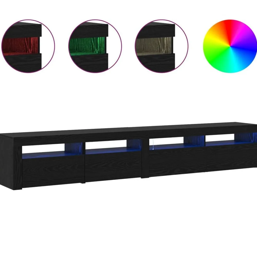 vidaXL Gabinete de TV 2 pcs 240 x 35 x 40 cm Roble negro Sale