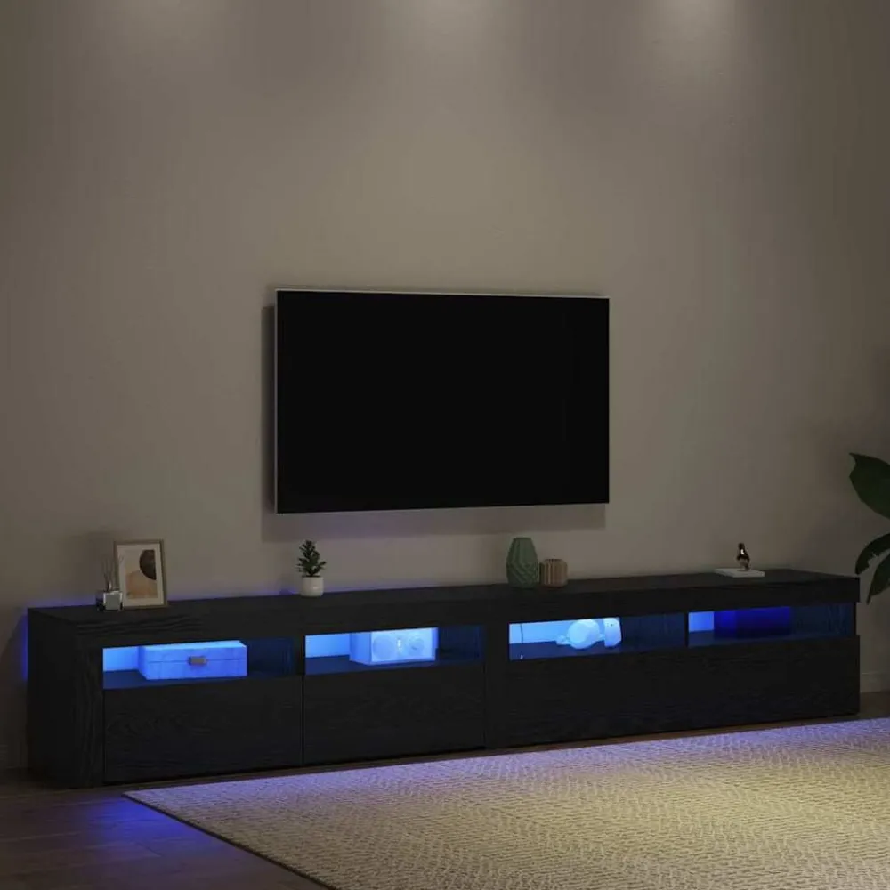 vidaXL Gabinete de TV 2 pcs 240 x 35 x 40 cm Roble negro Sale