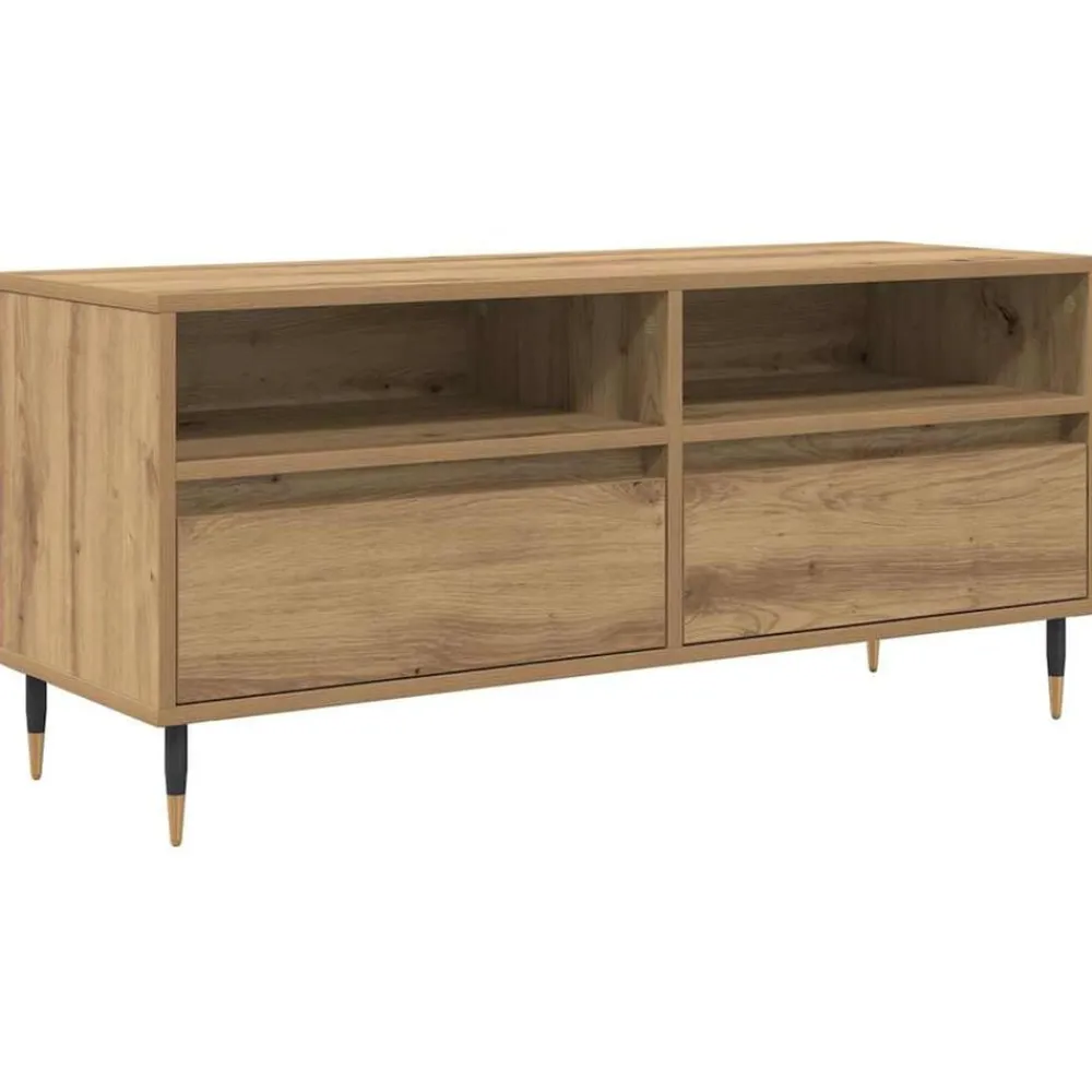 vidaXL Muebles Tv-Gabinete de TV con cajón Roble artesanal 100 x 34,5 x 44,5 cm