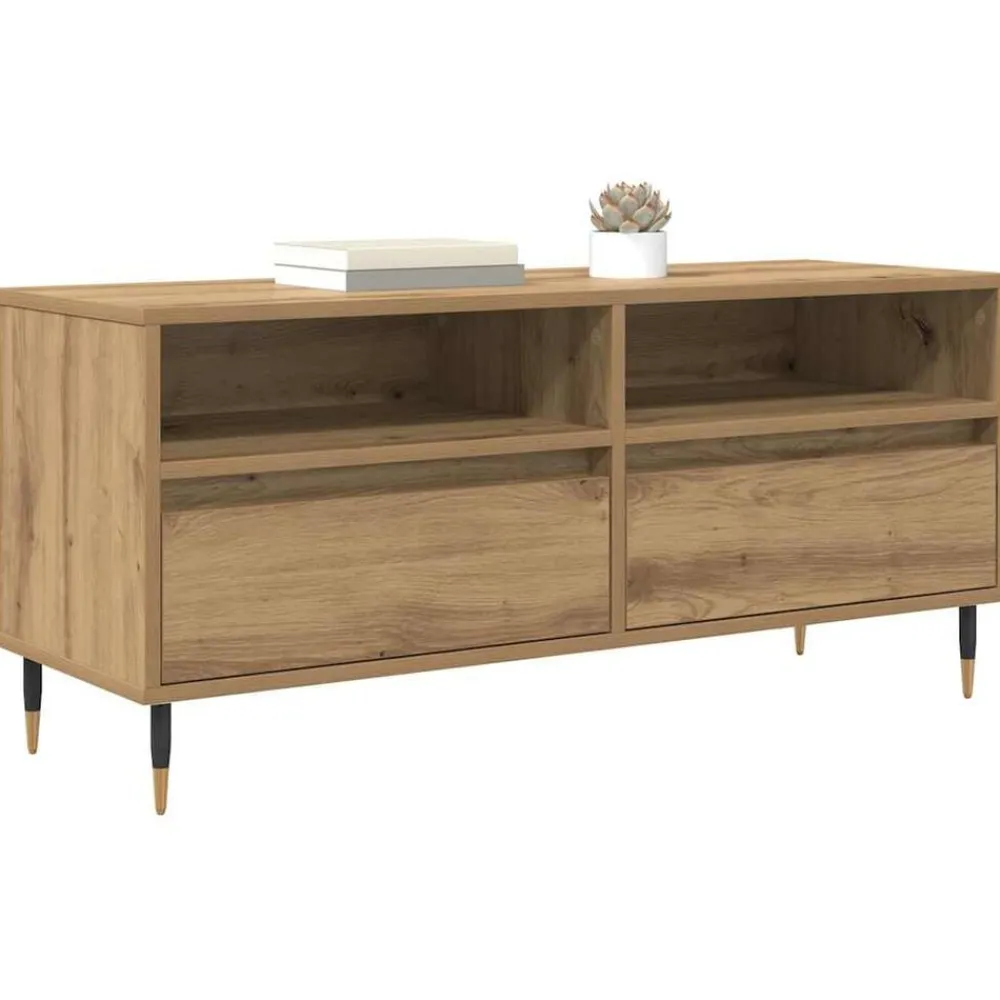 vidaXL Muebles Tv-Gabinete de TV con cajón Roble artesanal 100 x 34,5 x 44,5 cm