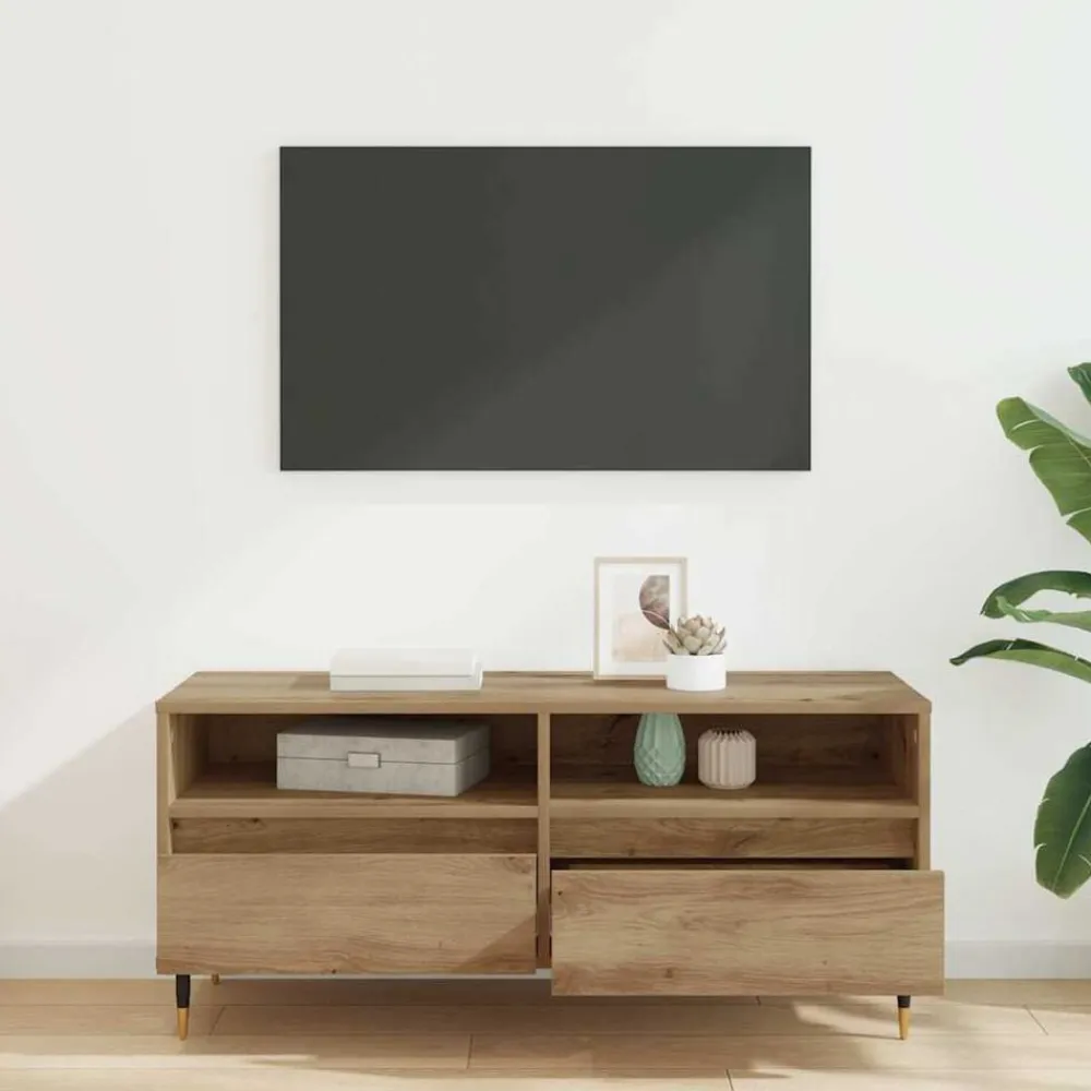 vidaXL Muebles Tv-Gabinete de TV con cajón Roble artesanal 100 x 34,5 x 44,5 cm