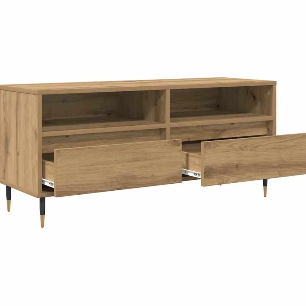 vidaXL Muebles Tv-Gabinete de TV con cajón Roble artesanal 100 x 34,5 x 44,5 cm