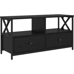 vidaXL Gabinete de TV con cajón 90 x 33 x 45 cm Roble negro Outlet