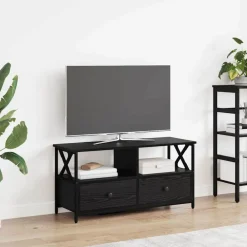 vidaXL Gabinete de TV con cajón 90 x 33 x 45 cm Roble negro Outlet