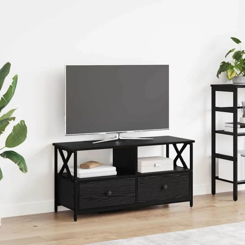 vidaXL Gabinete de TV con cajón 90 x 33 x 45 cm Roble negro Outlet