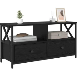 vidaXL Gabinete de TV con cajón 90 x 33 x 45 cm Roble negro Outlet
