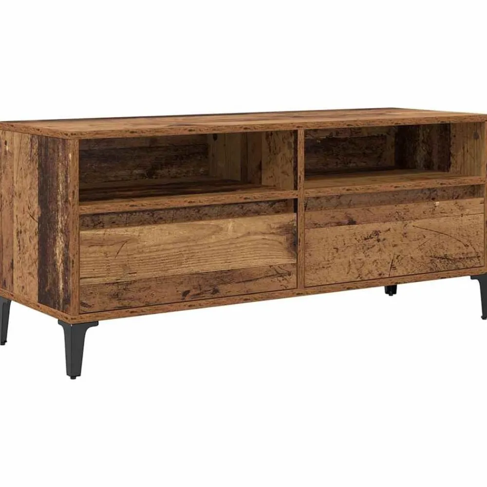 vidaXL Gabinete de TV con cajón 100 x 34,5 x 44,5 cm Madera vieja New
