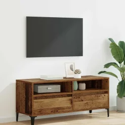 vidaXL Gabinete de TV con cajón 100 x 34,5 x 44,5 cm Madera vieja New
