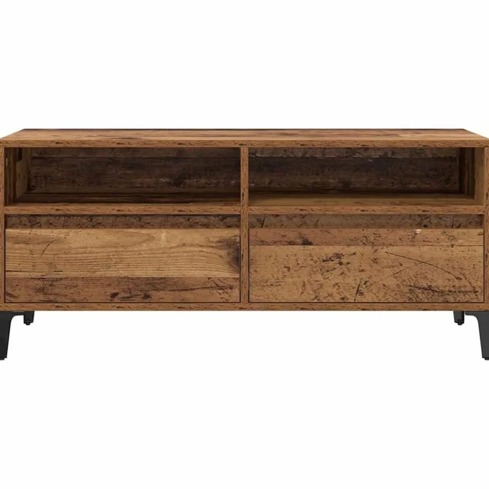 vidaXL Gabinete de TV con cajón 100 x 34,5 x 44,5 cm Madera vieja New