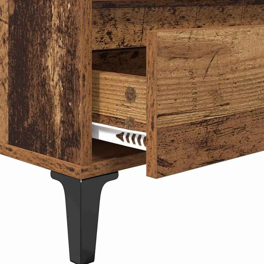 vidaXL Gabinete de TV con cajón 100 x 34,5 x 44,5 cm Madera vieja New