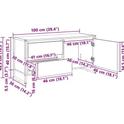 vidaXL Gabinete de TV con cajón 100 x 36 x 49.5 cm Gris sonoma Clearance