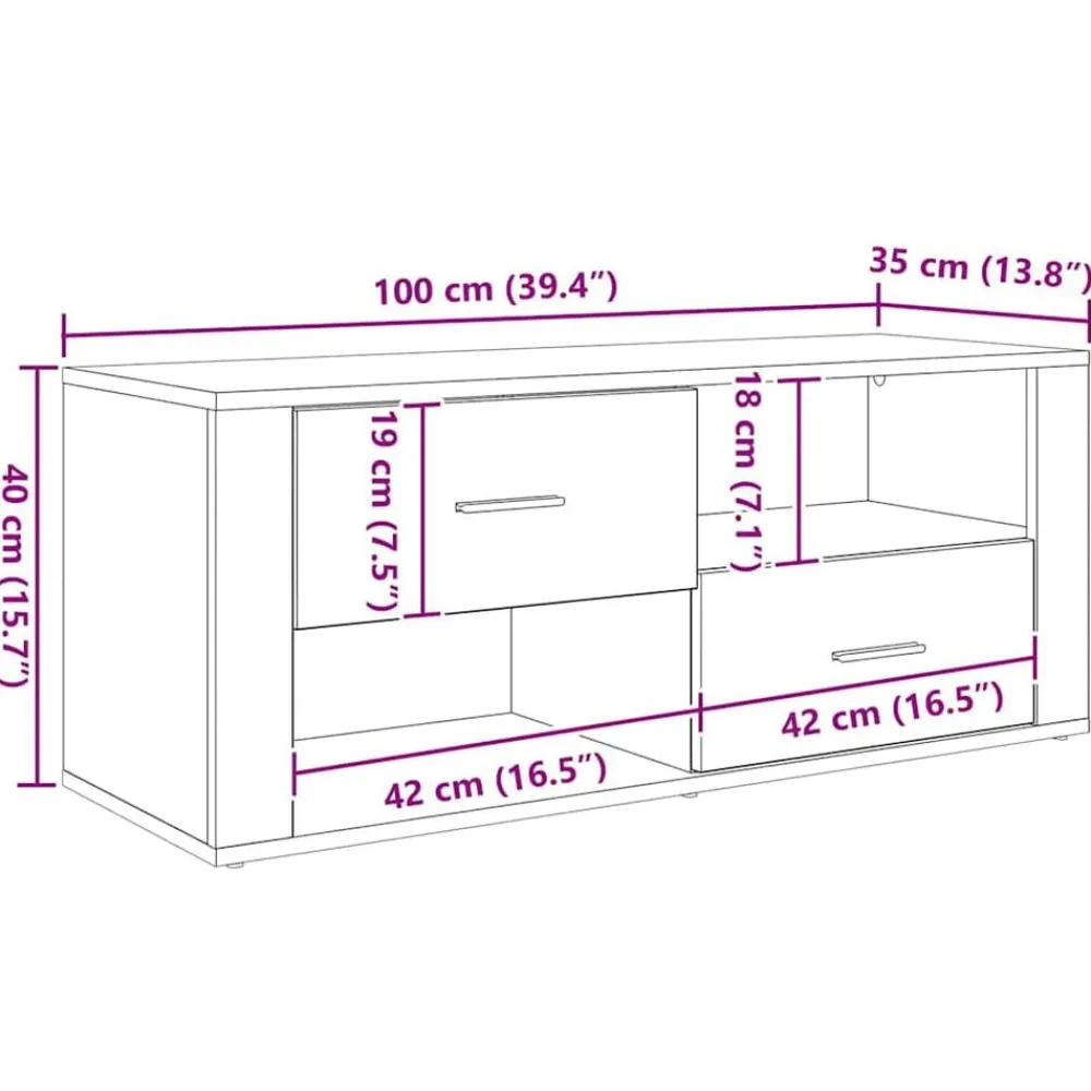 vidaXL Muebles Tv-Gabinete de TV con cajón 100 x 35 x 40 cm