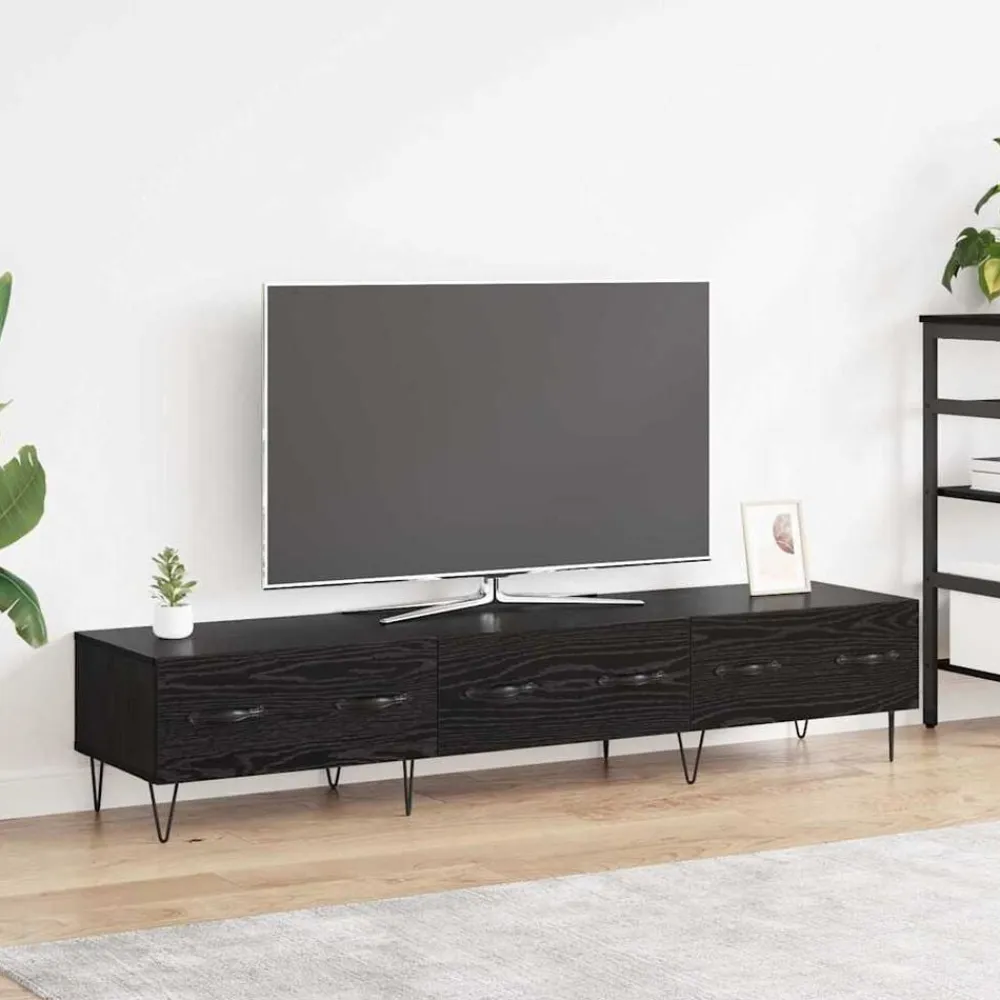 vidaXL Gabinete de TV con cajón 150 x 36 x 30 cm Roble negro Clearance