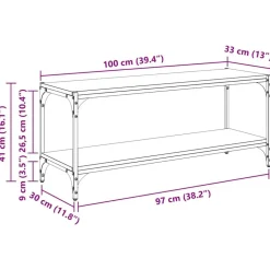 vidaXL Gabinete de TV 100x33x41cm Madera vieja Best