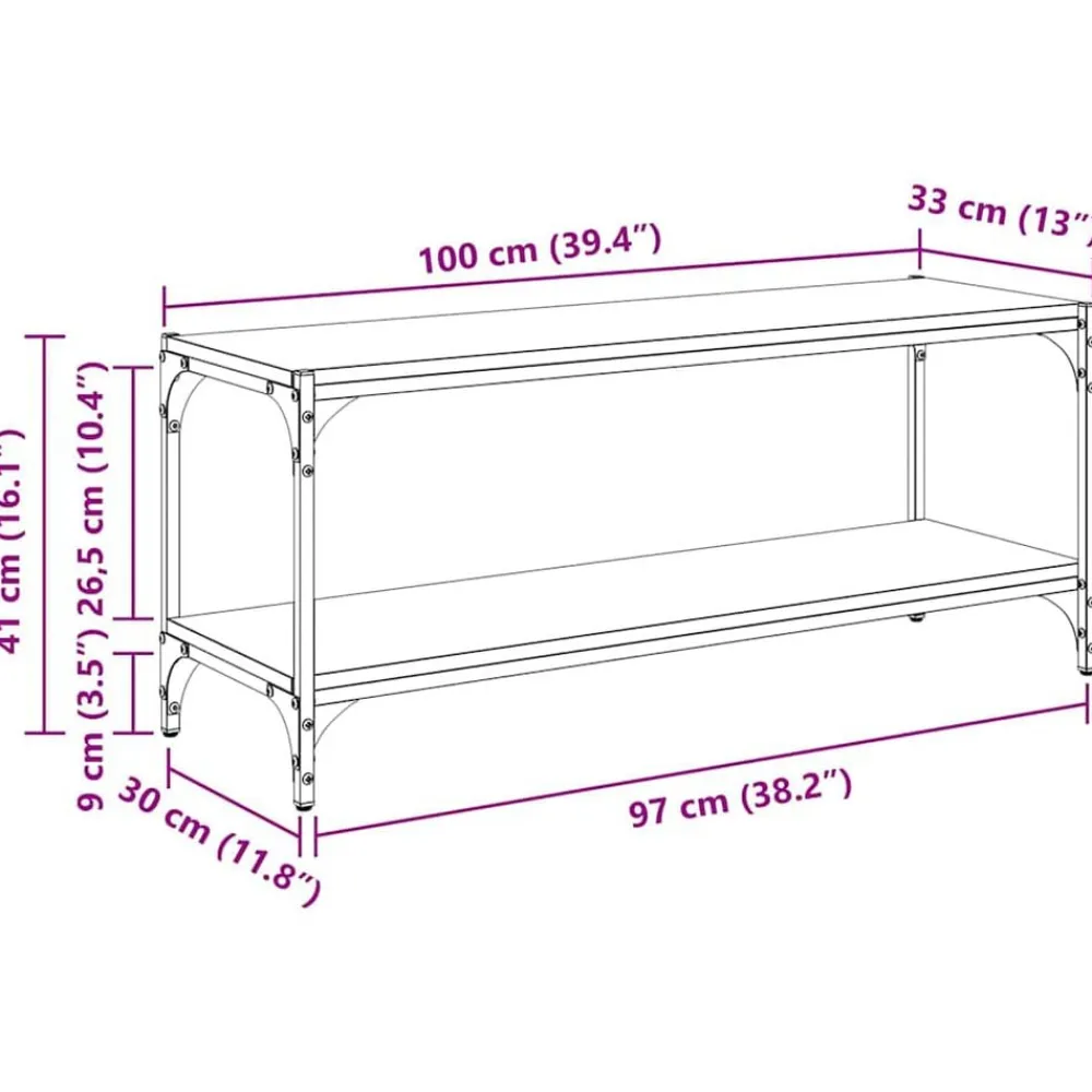 vidaXL Gabinete de TV 100x33x41cm Madera vieja Best