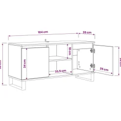 vidaXL Gabinete de TV 104 x 35 x 50 cm Madera vieja
