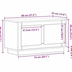 vidaXL Gabinete de TV 80 x 35 x 45 cm Madera vieja Online