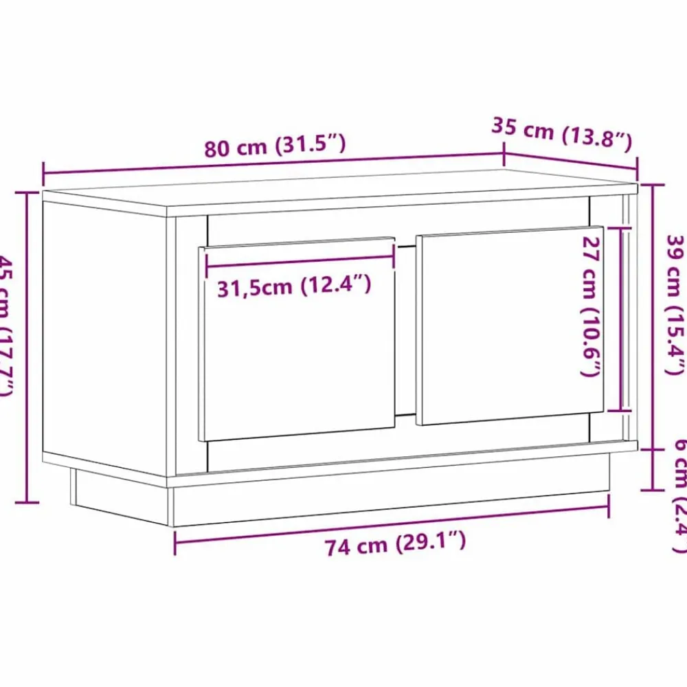 vidaXL Gabinete de TV 80 x 35 x 45 cm Madera vieja Online