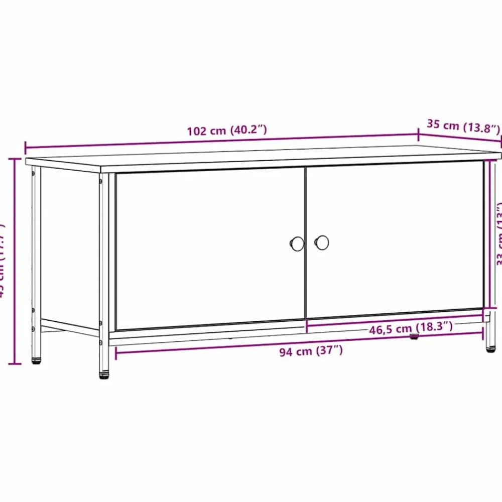 vidaXL Muebles Tv-Gabinete de TV 100 x 35 x 45 cm