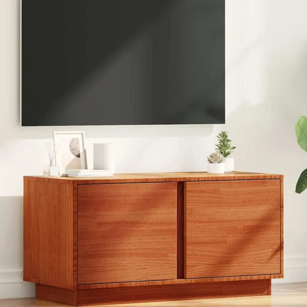 vidaXL Muebles Tv-Gabinete de TV Marrón cera 80 x 35 x 40,5 cm