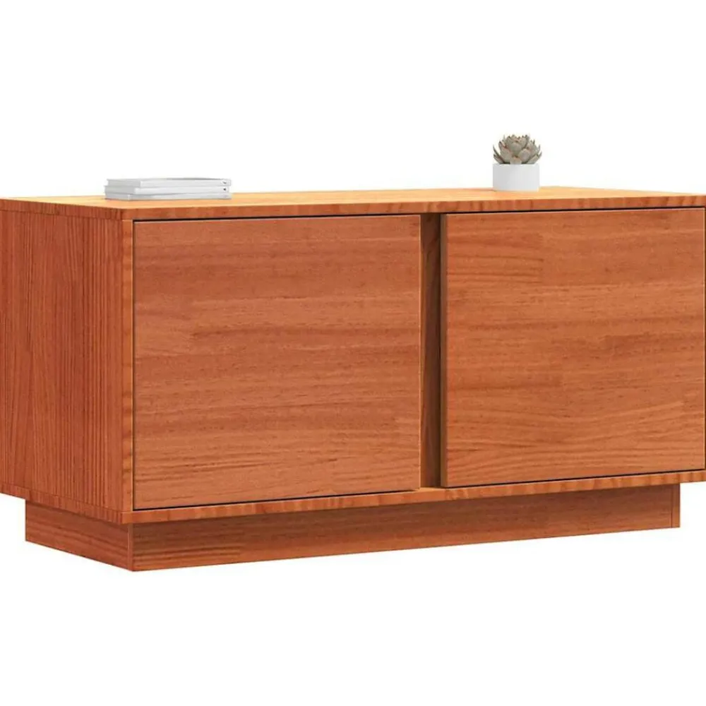 vidaXL Muebles Tv-Gabinete de TV Marrón cera 80 x 35 x 40,5 cm