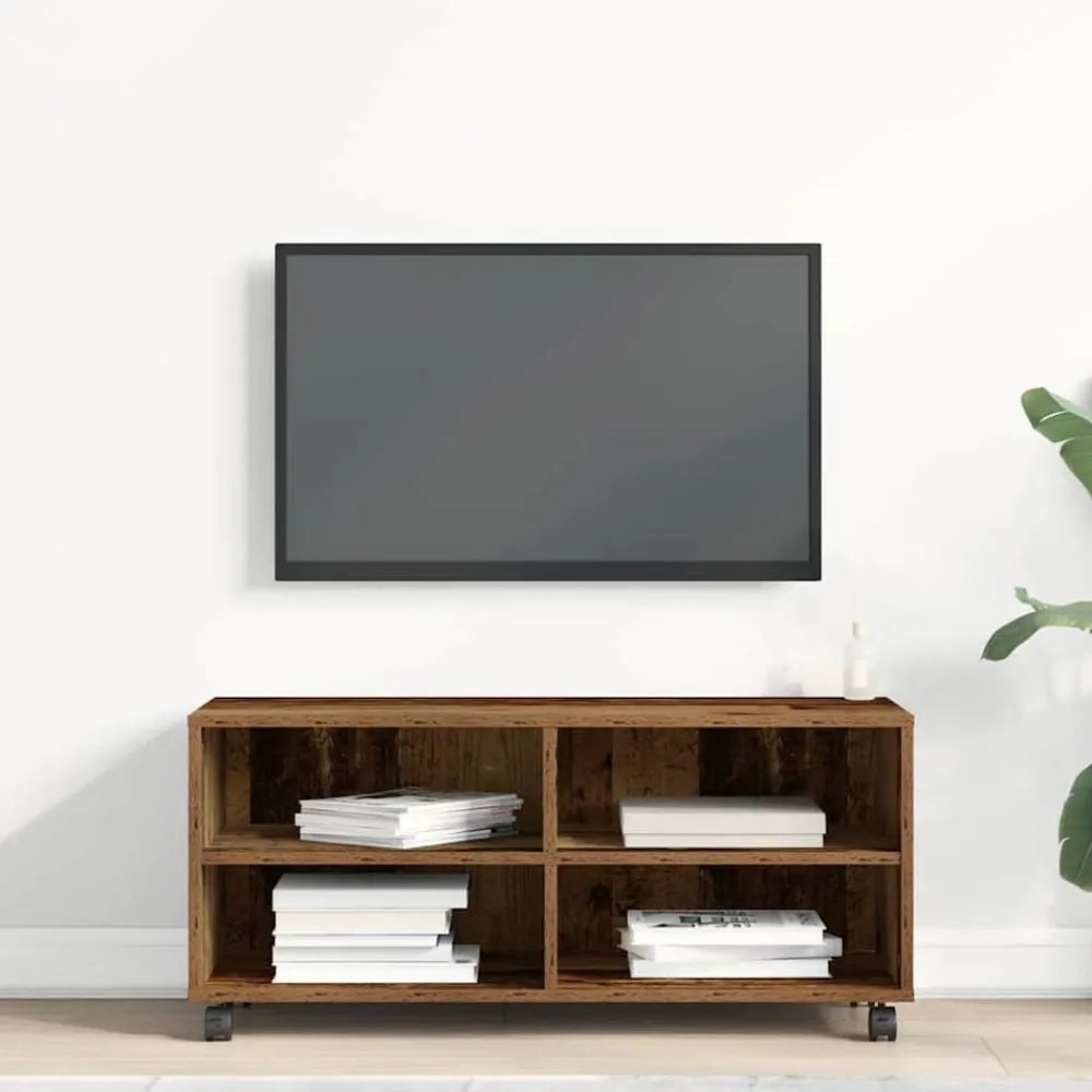 vidaXL Muebles Tv-Gabinete de TV Marrón 90 x 35 x 40.5 cm Madera contrachapada