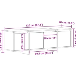 vidaXL Gabinete de TV 120 x 30 x 40,5 cm Roble negro New