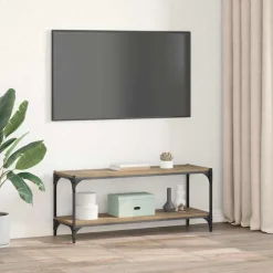 vidaXL Estanterías-Gabinete de TV Roble artesanal 100x33x41cm