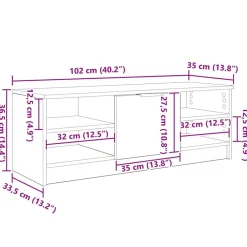 vidaXL Gabinete de TV 102 x 35 x 36,5 cm Roble negro