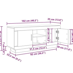 vidaXL Gabinete de TV Roble artesanal 102 x 35 x 45 cm Roble artisan Sale