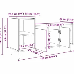 vidaXL Gabinete de TV Roble artesanal 100 x 35 x 55 cm Roble artisan