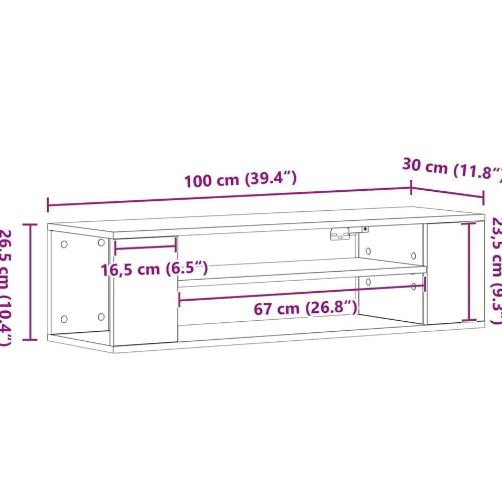 vidaXL Muebles Tv-Gabinete de TV 100 x 30 x 26,5 cm