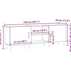 vidaXL Muebles Tv-Gabinete de TV 150 x 30 x 50 cm