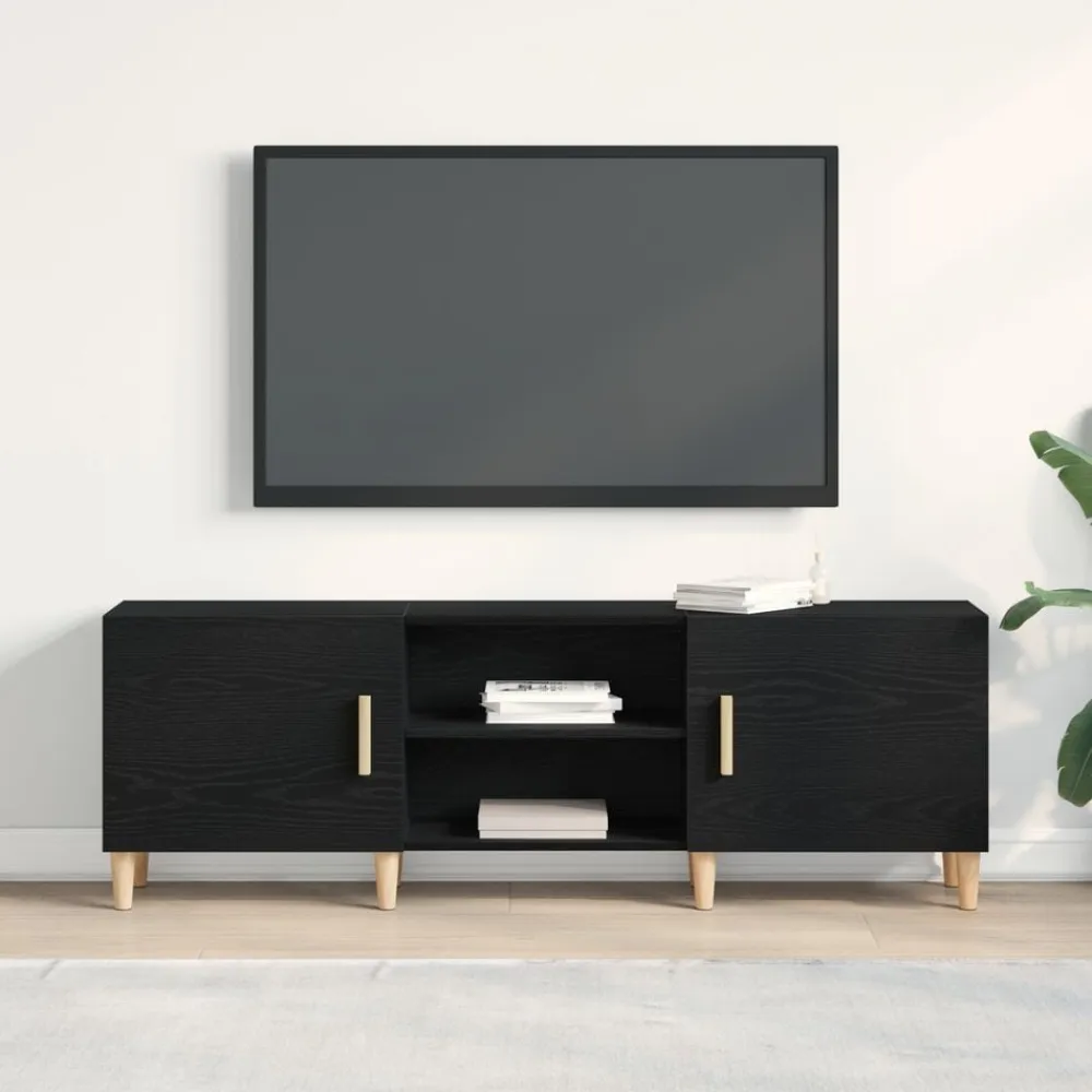 vidaXL Gabinete de TV 150 x 30 x 50 cm Roble negro Discount
