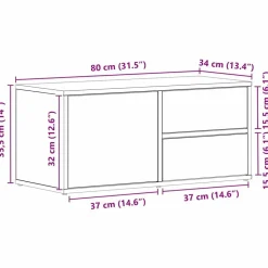 vidaXL Muebles Tv-Gabinete de TV 80 x 34 x 36 cm Madera contrachapada