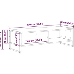 vidaXL Gabinete de TV 100 x 36.5 x 30.5 cm Roble negro Clearance