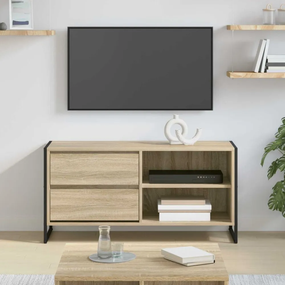 vidaXL Gabinete de TV Sonoma 100 x 36 x 49,5 cm Madera contrachapada Roble Sonoma Discount