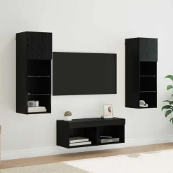 vidaXL Muebles Tv-Gabinetes de pared para TV 4 pcs