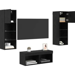 vidaXL Muebles Tv-Gabinetes de pared para TV 4 pcs