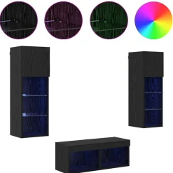 vidaXL Muebles Tv-Gabinetes de pared para TV 4 pcs