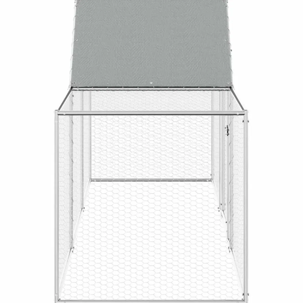 vidaXL Productos Para Mascotas-Gallinero acero galvanizado 3x1x1,5 m